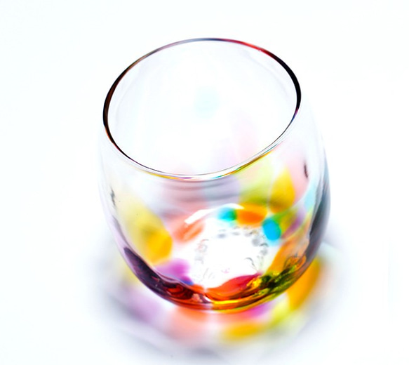 虹色しずく型グラス　（肥前びーどろ）グラス お祝い プレゼント 引出物 結婚祝 誕生日 5枚目の画像