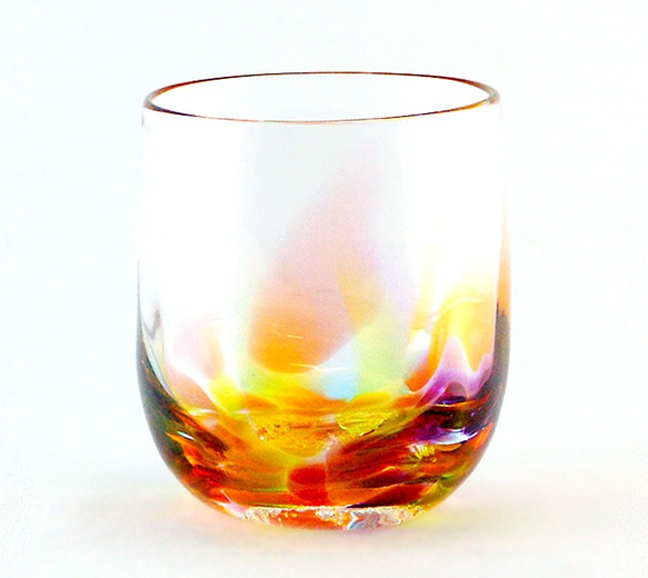 虹色ロック　（肥前びーどろ・宙吹きガラス） グラス 焼酎 ウイスキー プレゼント かわいい 引出物 お祝い 2枚目の画像