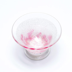 銀彩千代口スキ（ピンク）（肥前びーどろ 宙吹き ガラス） 日本酒