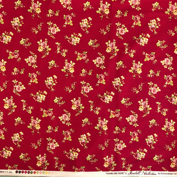 USAコットン　MARCUS Fabrics　RAMBLING ROSE 2枚目の画像