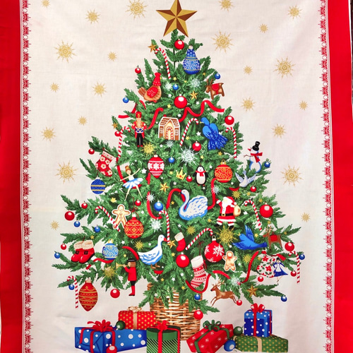 完売】USAコットン クリスマスパネル生地 O