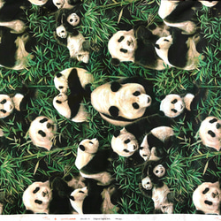 國產布料光滑熊貓圖案布料 第2張的照片