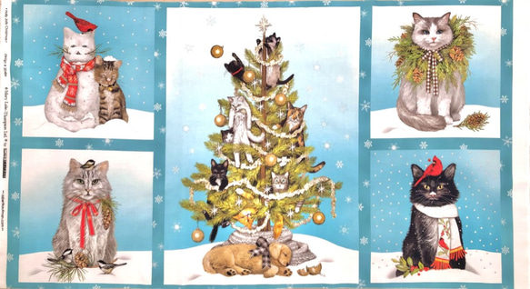 USAコットン　クリスマスパネル生地　ROBERT KAUFMAN　HOLLY JOLLY CHRISTMAS 2枚目の画像