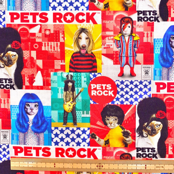 【再販】USAコットン　michael miller　マイケルミラー　PETS ROCK 4枚目の画像