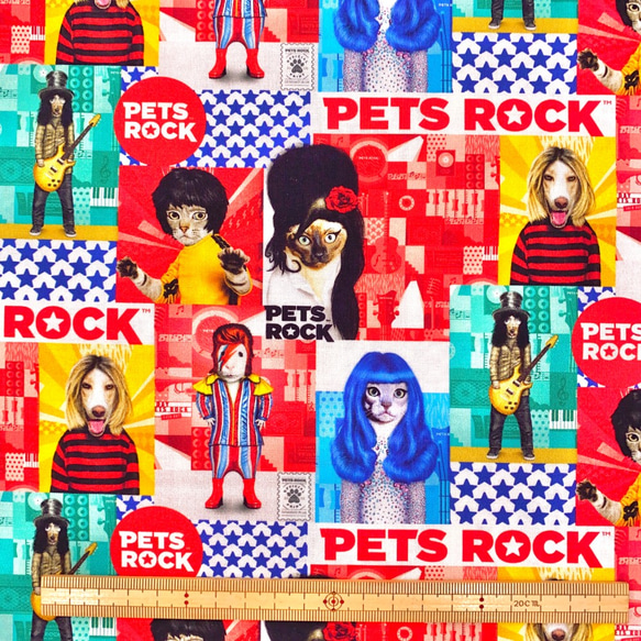 【再販】USAコットン　michael miller　マイケルミラー　PETS ROCK 5枚目の画像