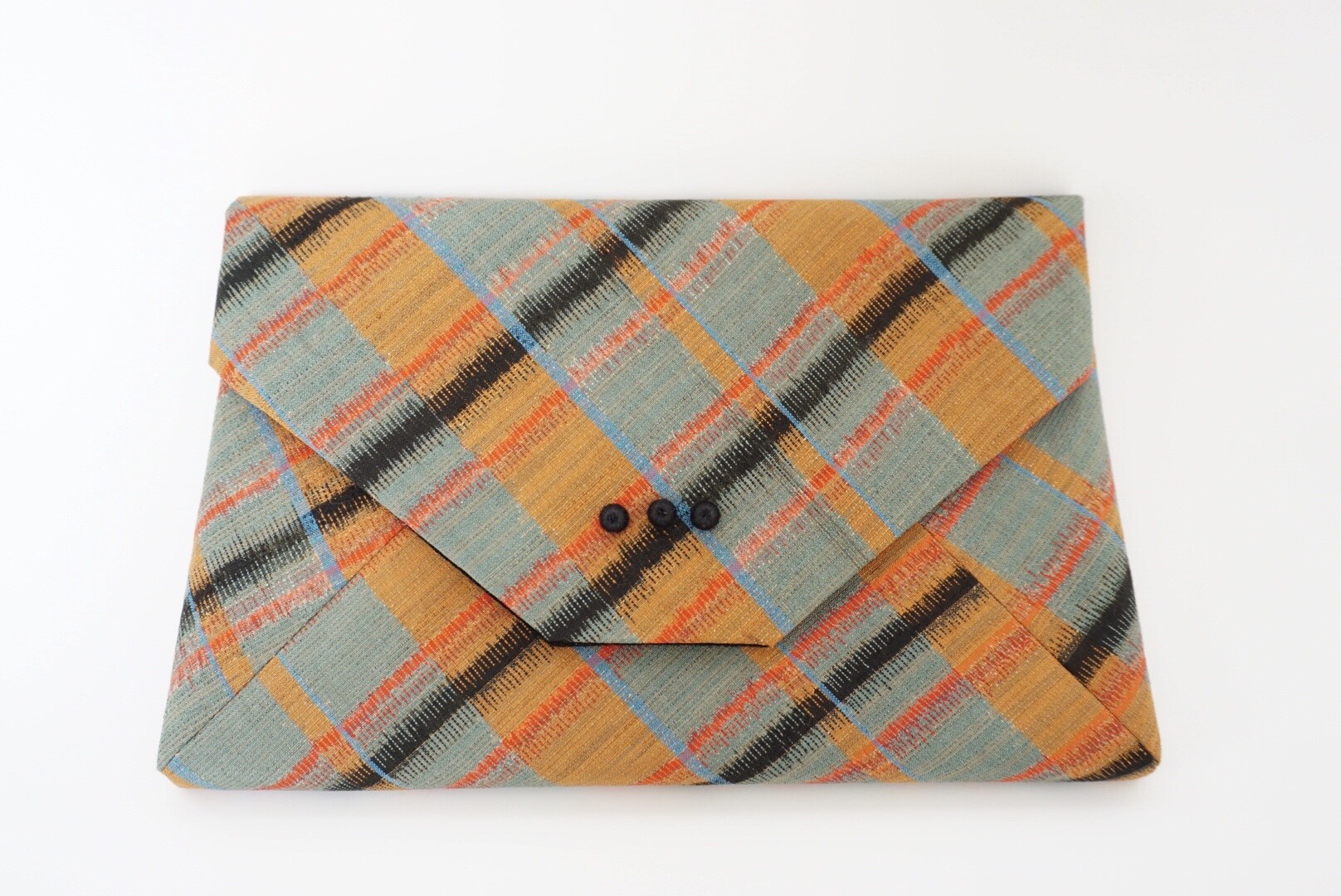 数寄屋袋　正絹　おしゃれな格子柄