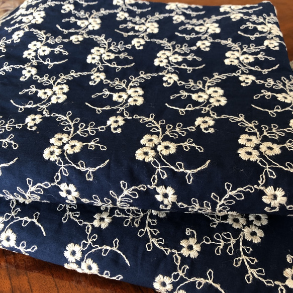 小花柄刺繍　コットンレース　全9色　 8枚目の画像