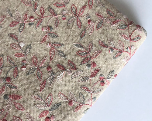 色々な色のリーフエンブロイダリー 刺繍生地 生地 paruphan 通販