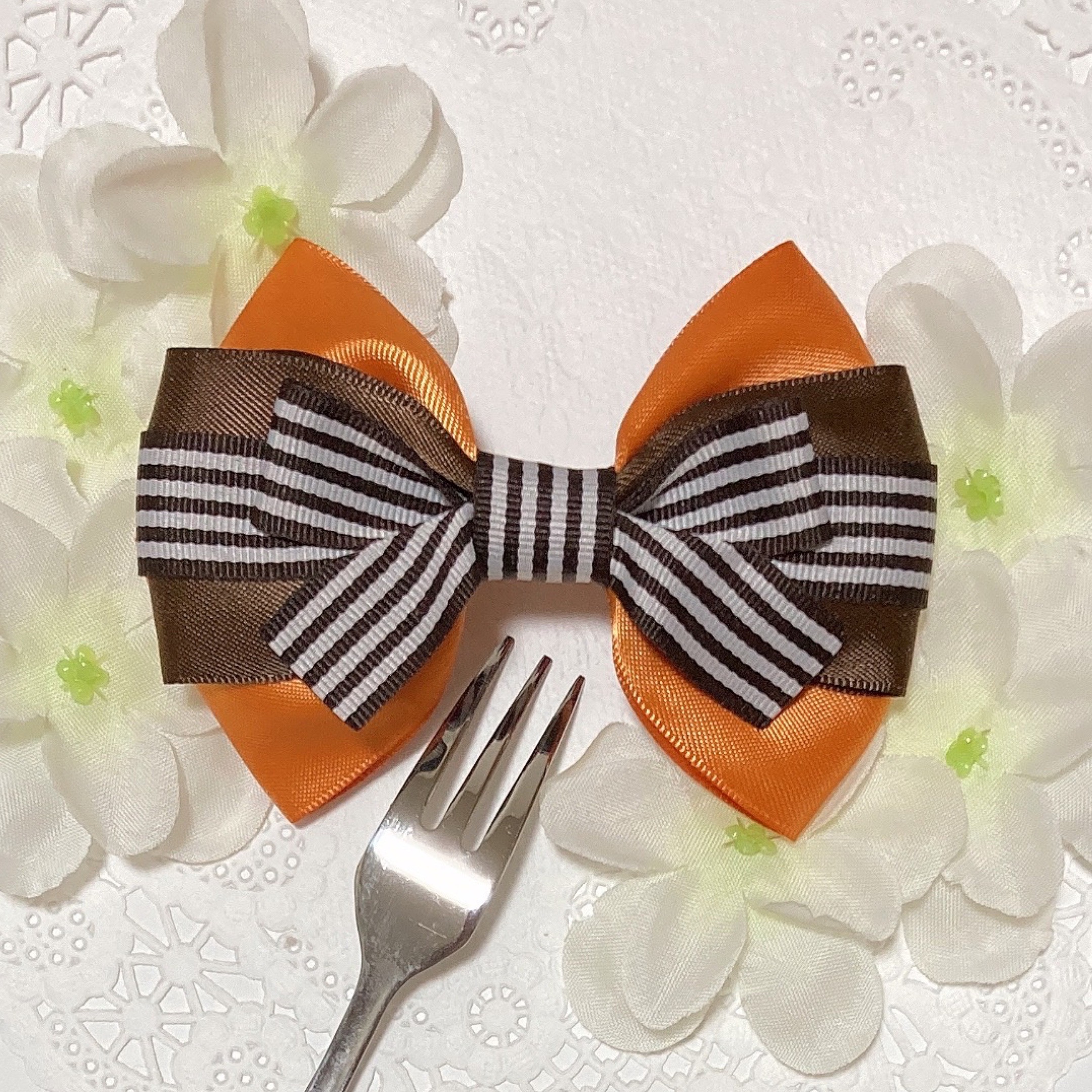 大人可愛い　りぼん結び　バレッタ　ヘアクリップ/チョコレートブラウン　アセテート 大人可愛い りぼん結び バレッタ ヘアクリップ/チョコレート