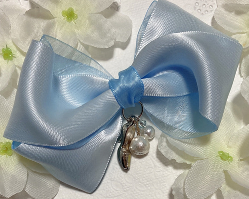 再販♡ プリンセス♪サテン・オーガンジーリボンとコットンパールの