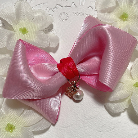 プリンセス♪サテン・オーガンジーリボンとコットンパールのふんわり  