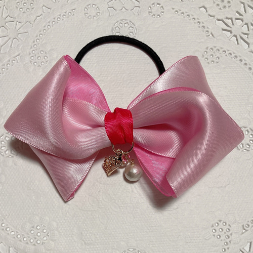 プリンセス♪サテン・オーガンジーリボンとコットンパールのふんわり  