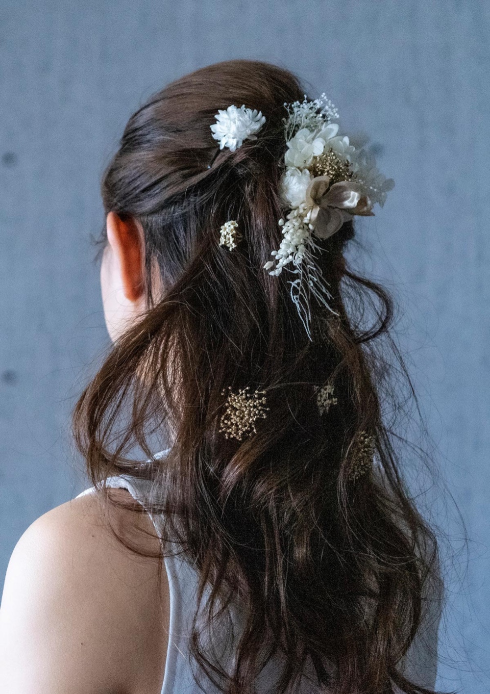 ヘッドドレス ヘアドレス ホワイト ゴールド ドライフラワー