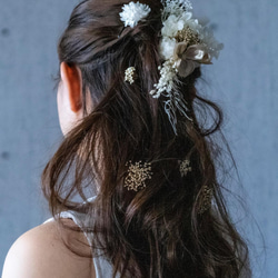 ヘッドドレス～ソラフラワーのエアリーホワイトstyle～ 髪飾り ドライフラワー ヘッドドレス～ソラフラワーホワイトリボン～髪飾り 卒業式 成人