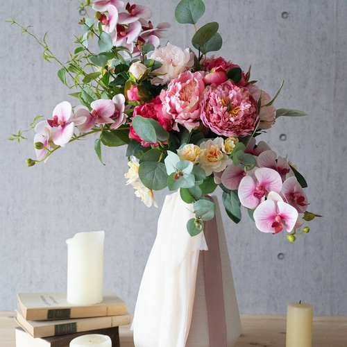 海外風ミックスカラーの笑顔が輝くブーケ ウエディングブーケ 前撮り