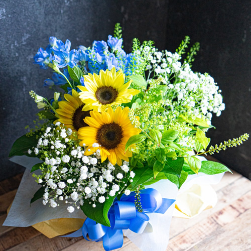 そのまま飾れる夏空のブーケ】そのまま飾れる 太陽と空のブーケ