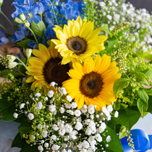 そのまま飾れる夏空のブーケ】そのまま飾れる 太陽と空のブーケ