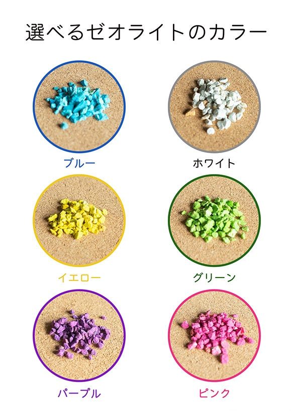 【カフェテラリウム】Happy Smail 観葉植物 をおまかせでチョイス カラフルなゼオライト 【ガラスポット】 5枚目の画像