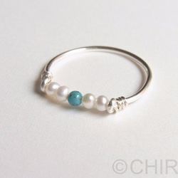 淡水パール+ ターコイズリング・・/ SV925 指輪・リング Lu＊Na +