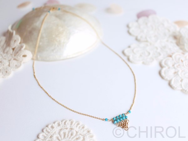 ターコイズ▼ネックレス/14kgf