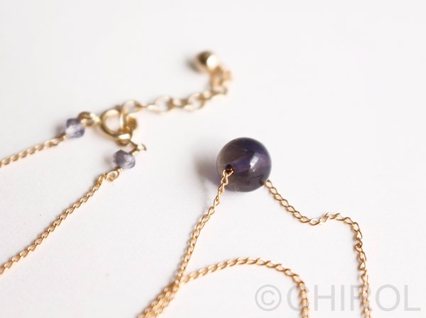 アイオライト シンプルネックレス/14kgf