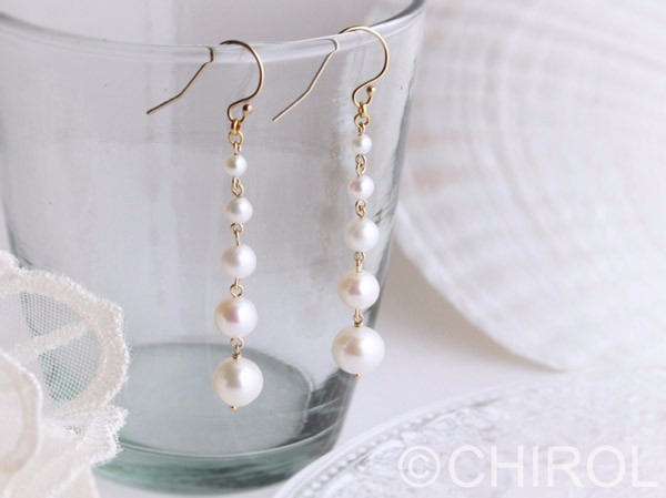 ・淡水パール の ピアス・/14kgf
