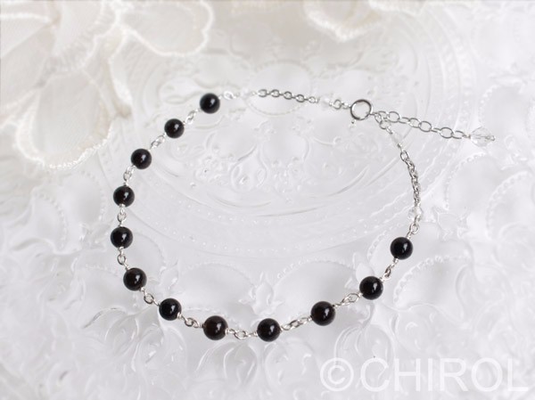 ・  黒水晶のブレスレット ・/ SV925