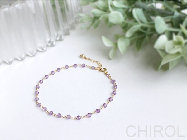 ・ ピンク アメジストの ブレスレット ・/ 14kgf