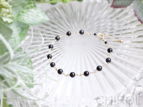 黒翡翠( ひすい) ブレスレット/ 14kgf