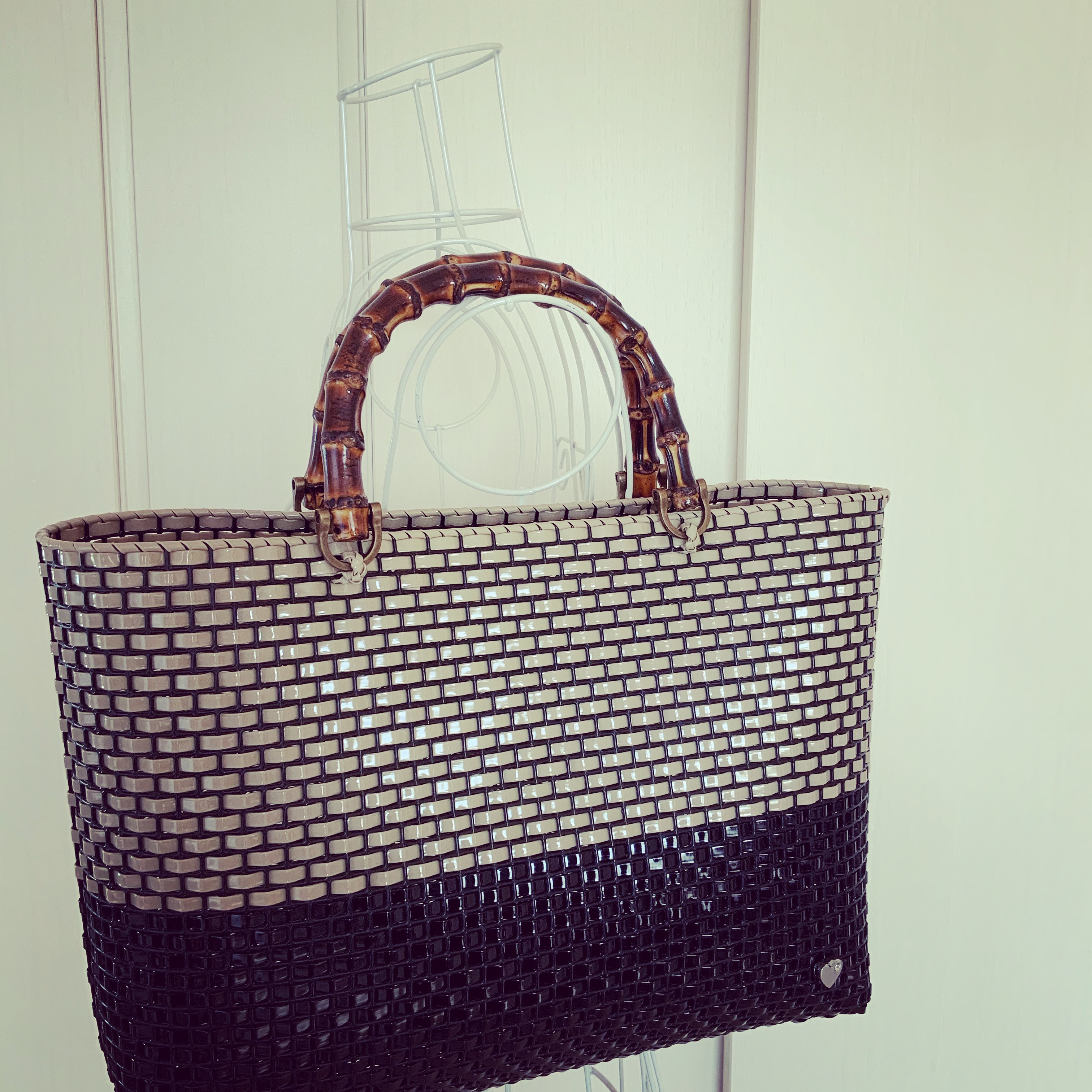 【Sale】Tote(M)バンブー♪オトナのかごバッグ バイカラー