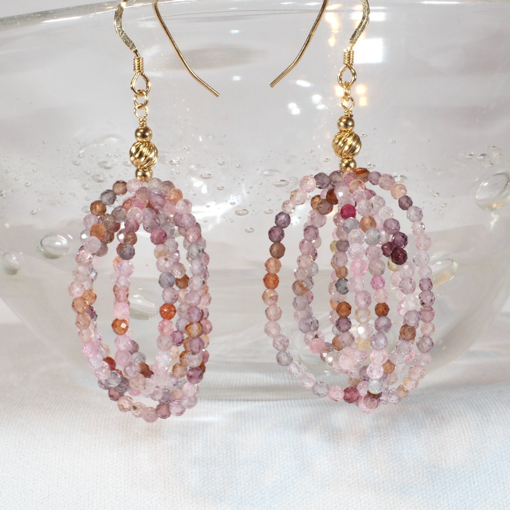 K14GF☆マルチカラースピネル☆プルプルピアス