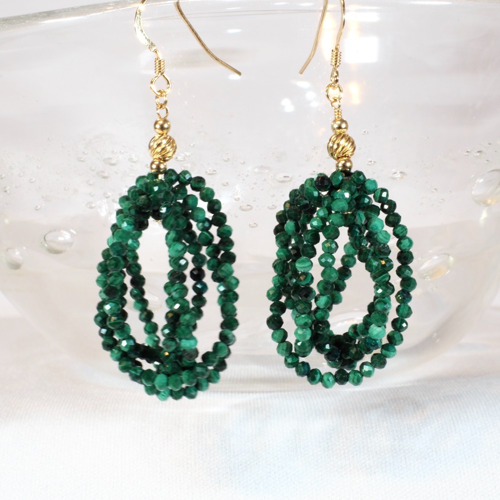 K14GF☆マラカイト☆プルプルピアス