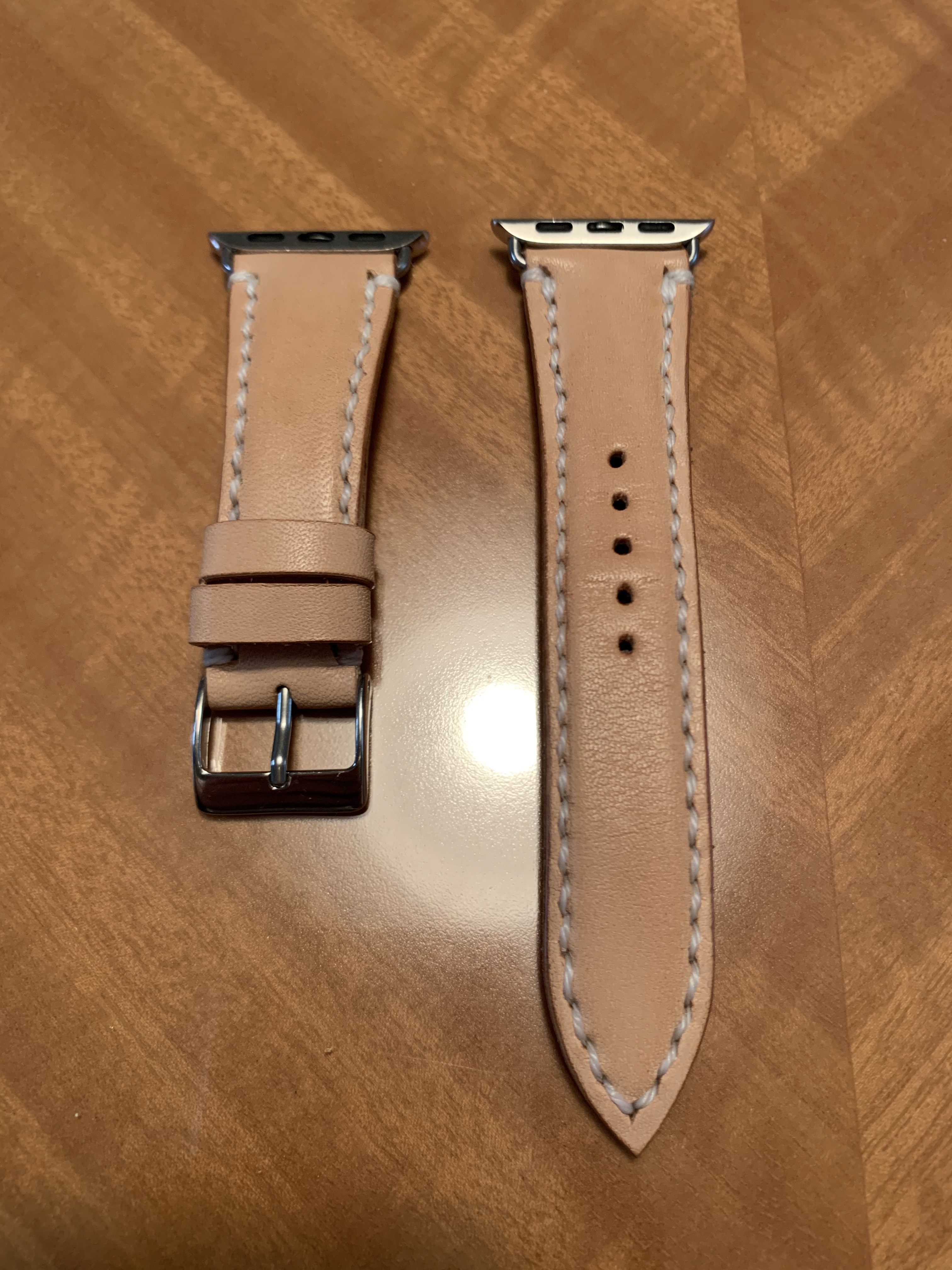 【受注製作】40mm サドルレザー　ナチュラル　Apple Watch 革ベルト　　メンズ　レディース　本革　天然皮革