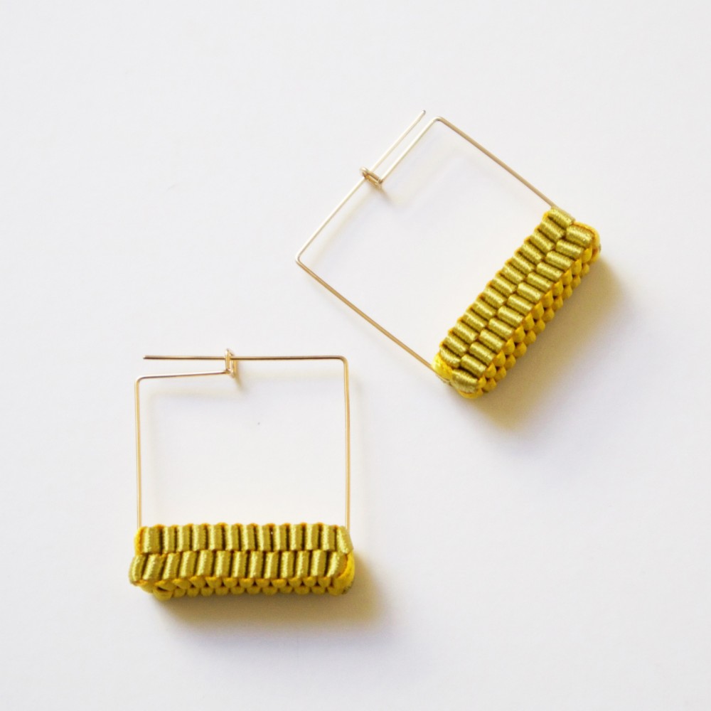 Square/  Pierced Earrings　Gold　ピアス