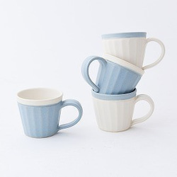 【晋六窯】PELICAN TEA CUP／BLUE（青）可愛い陶器のカップ 2枚目の画像