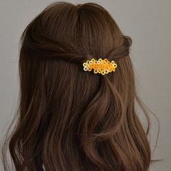 花 バレッタ ヘアアクセサリー 髪飾り フラワー 繊細 大人 かわいい 小さめ 6枚目の画像