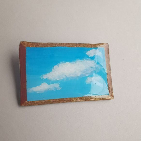 【SOLD】青空と雲ブローチ 4枚目の画像