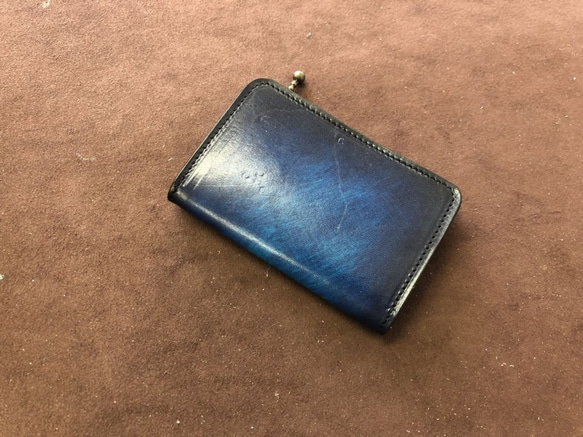 手染めブルーパープルグラデのシザーケース 手染めブルーパープル