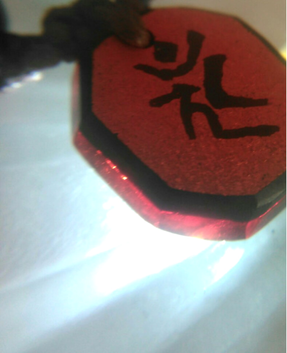 梵字ネック　干支(とり)　カーン　タイガーアイ　オニキス　天然石　編みタイプ 3枚目の画像