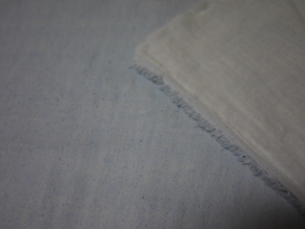 オ－ガニックコットン&シルク　水色  ［さらさら感二重ガ－ゼ　１ｍカット］幅150cm　　　　越後＊とちお織物