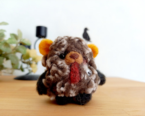 【✽確認用✽】レトロオレンジのくまさん✽羊毛フェルト 確認用】レトロオレンジのくまさん羊毛フェルト ✽確認用✽】レトロ