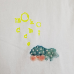 【売りつくし値下げ】ぶさかわならんちゅうちゃん羊毛刺繍TシャツレディースMサイズ 1枚目の画像