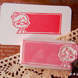 wo* 消しゴムはんこ○女の子c 3cmくらい はんこ・スタンプ カオはんこ