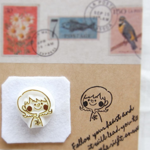 消しゴムはんこ。女子はんこ 女の子ガール消しゴムはんこ送料無料おまけつきの通販 by ピーチshop