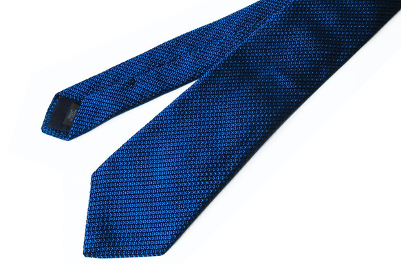 京都　手織りシルクネクタイ(丹後ブルー) 2枚目の画像