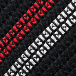 手織りシルクネクタイ(２ラインレジメンタル・ブラック) 2枚目の画像