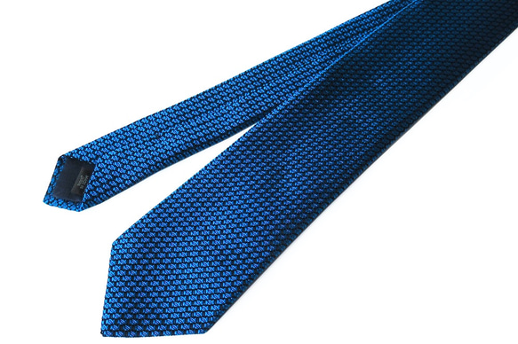 京都　手織りシルクガルザ ネクタイ(丹後ブルー ) 2枚目の画像