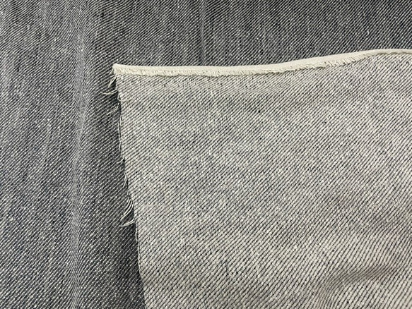 リネンシルクの遠州織物　「遠州の麻　濃いグレーTOP染め×シルク〈111㎝×1m～〉」 3枚目の画像