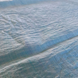 リネンラミーの遠州織物　「遠州の麻　 ラミーTOP染め × ブルー〈幅125㎝×2.8m〉」 3枚目の画像