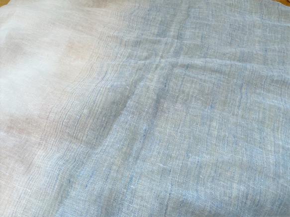 リネン100％の遠州織物「遠州の麻　ストール　アースカラー２」 6枚目の画像